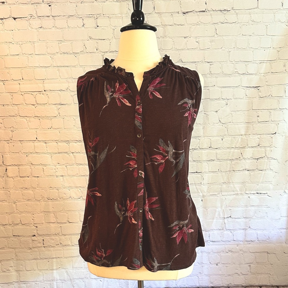 Lucky Brand Floral Sleeveless Knit Shirt - 3X
